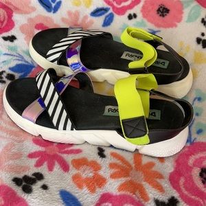 Lime and stripe sandals